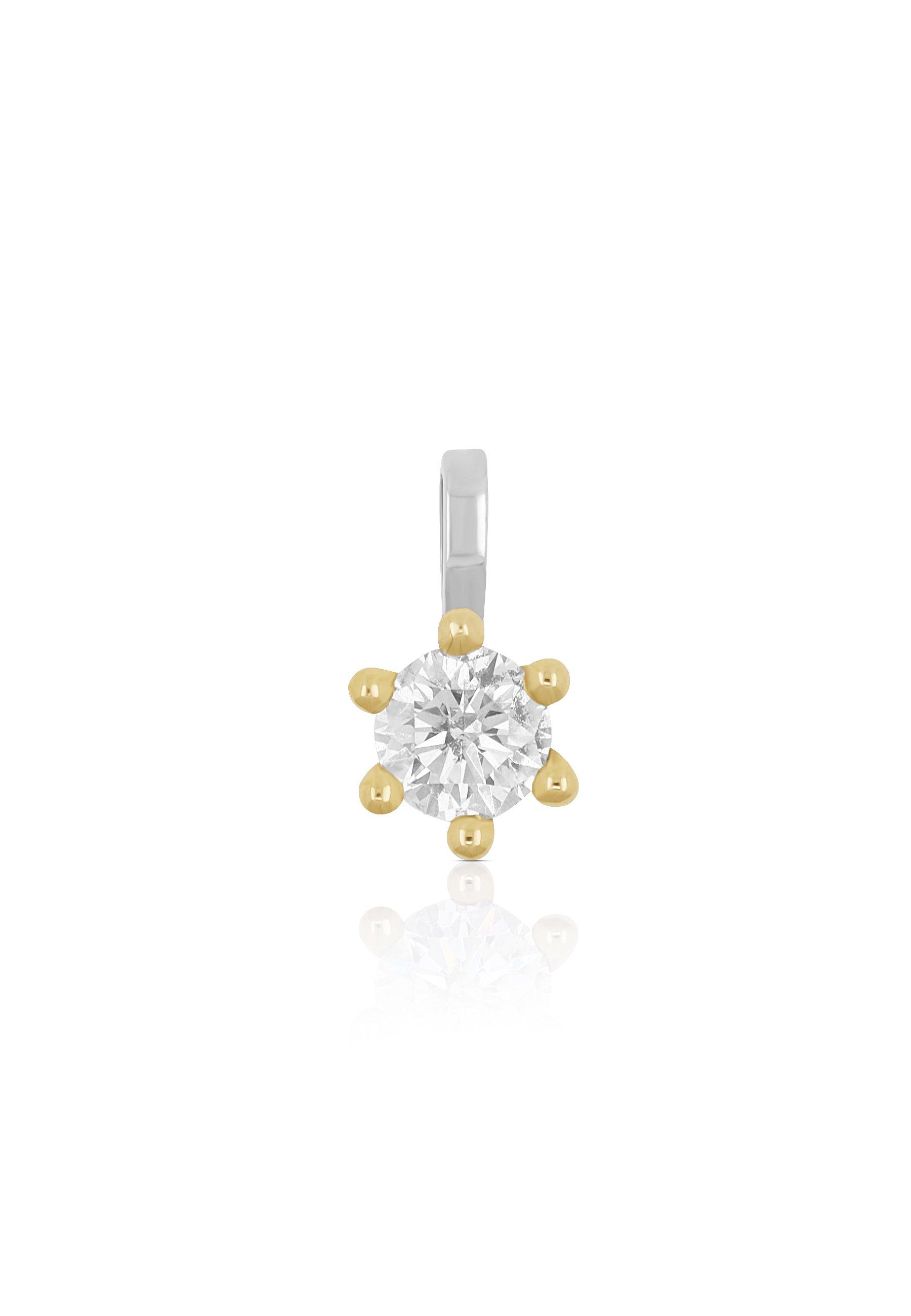 MUAU Schmuck  Solitär Anhänger 6-Griff-Fassung Weissgold 750 Diamant 0.33ct. 9x7mm 