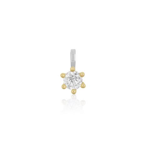 MUAU Schmuck  Solitär Anhänger 6-Griff-Fassung Weissgold 750 Diamant 0.33ct. 9x7mm 