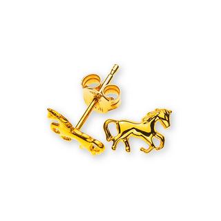 MUAU Schmuck  Clous d'oreilles cheval or jaune 750, 9mm 