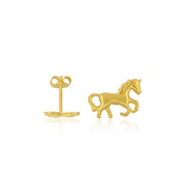 Clous d'oreilles cheval or jaune 750, 9mm