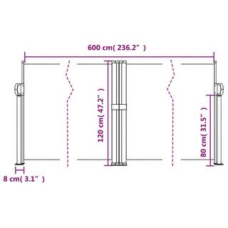 VidaXL tenda da sole laterale retrattile  