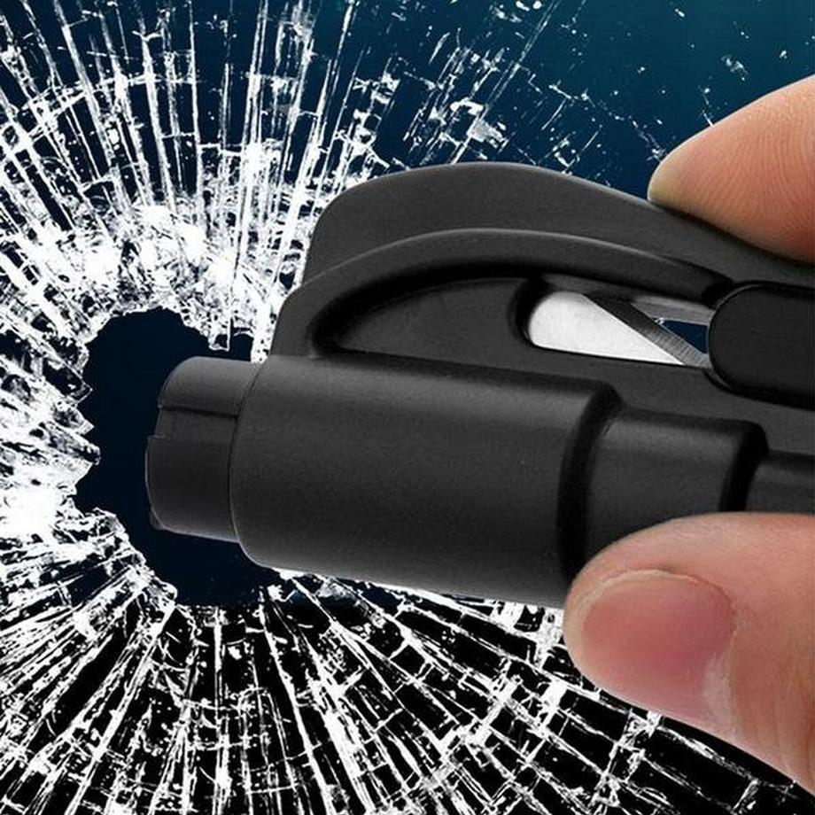 eStore  Mini-Nothammer mit Messer - Schwarz 