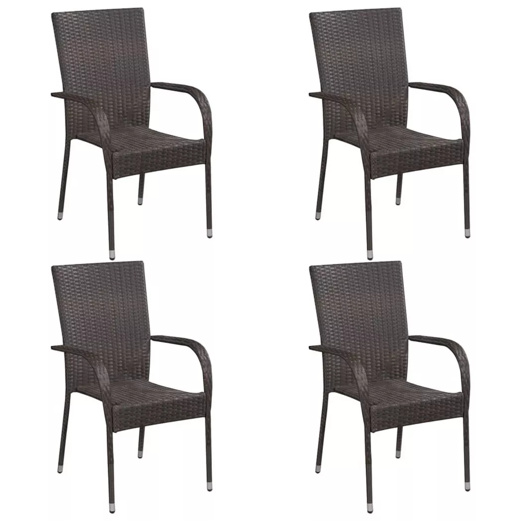 VidaXL - Gartenstuhl poly-rattan, One Size, Braun