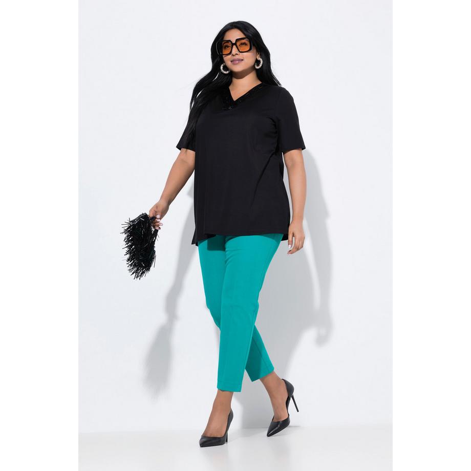 Ulla Popken Pantalon 7/8 Jambe Slim Taille Élastique  