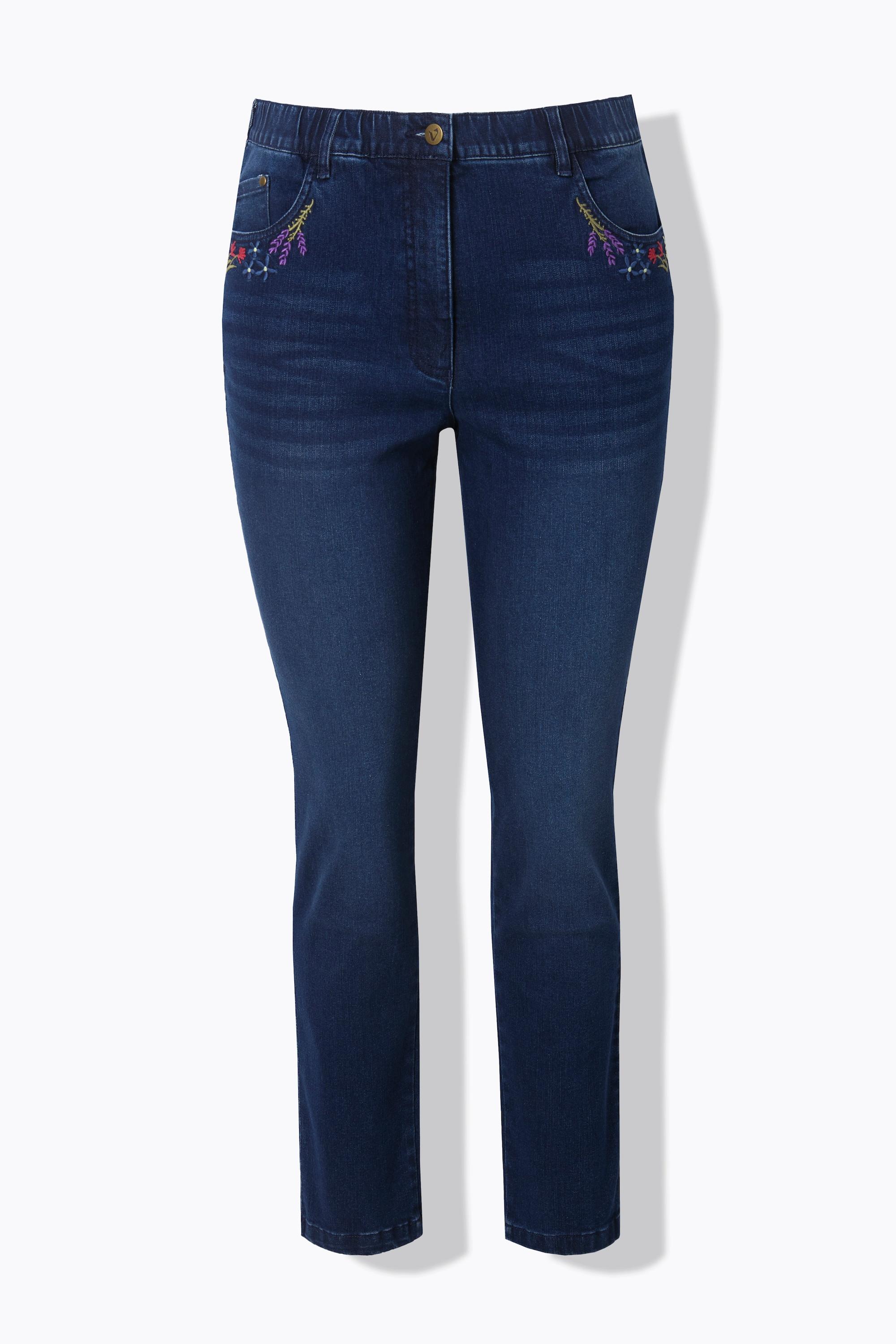 Ulla Popken Jeans Mia Ricamo Vita Comoda Denim Stretch  