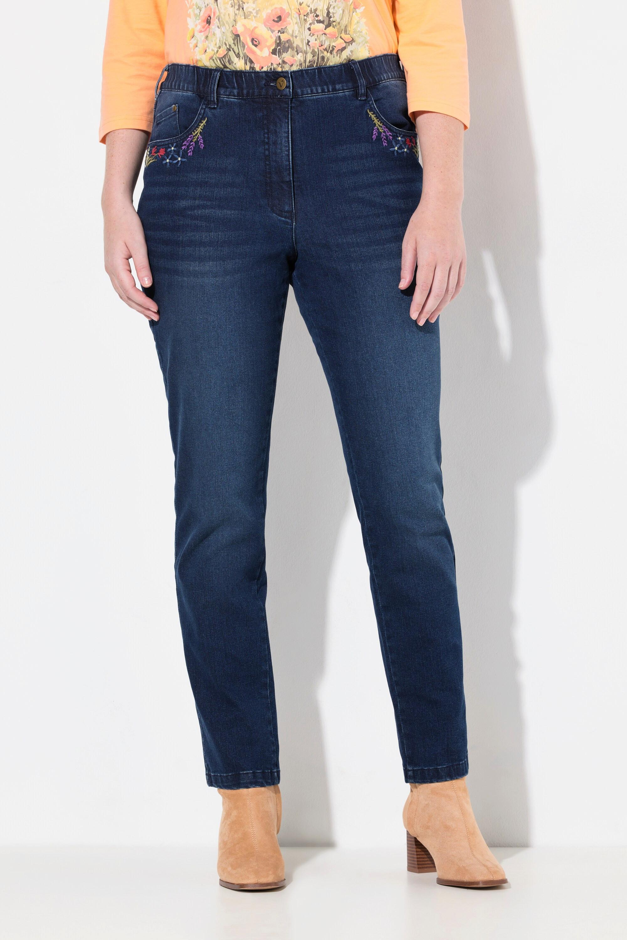 Ulla Popken Jeans Mia Ricamo Vita Comoda Denim Stretch  