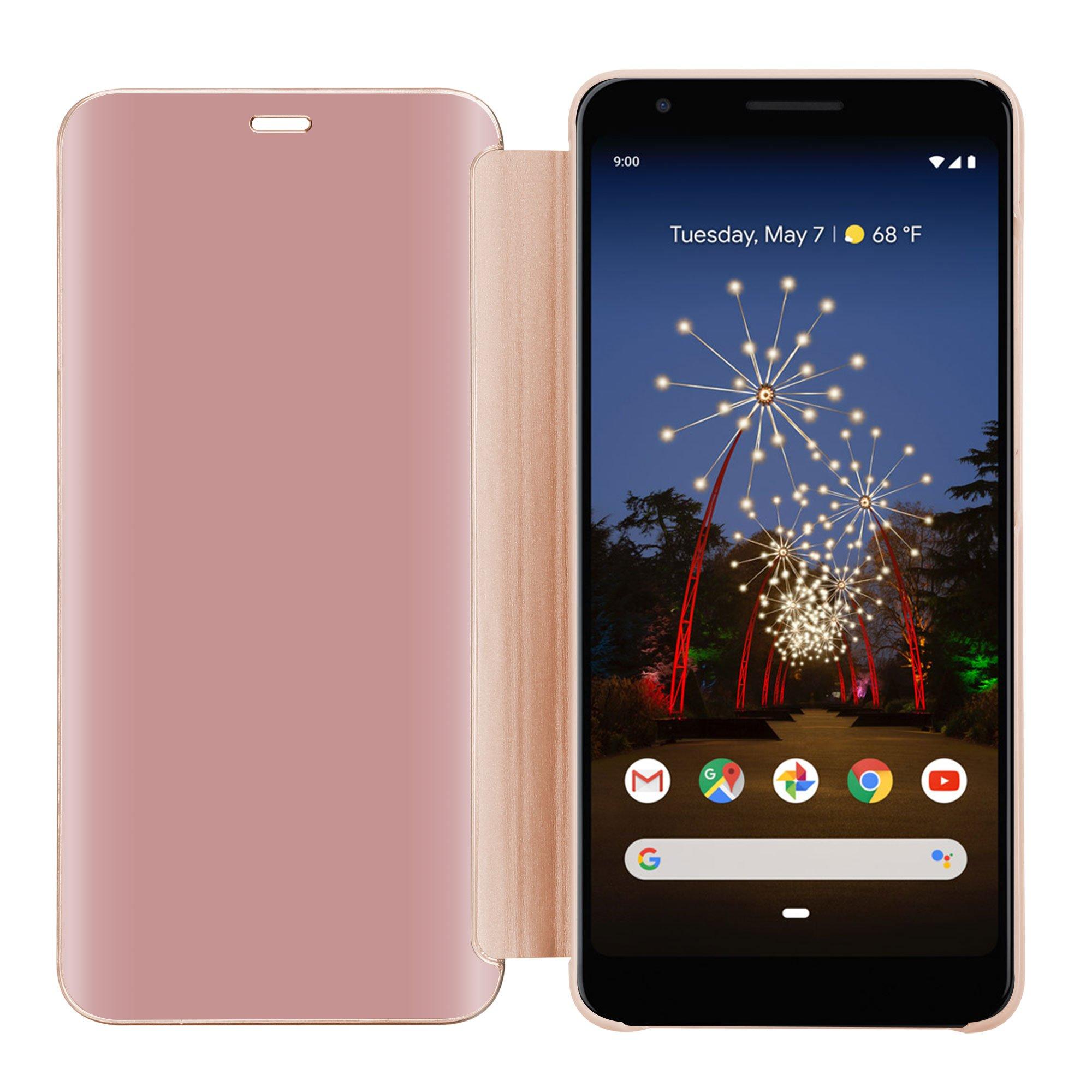 Cadorabo  Housse compatible avec Google PIXEL 3A - Clear View étui de protection miroir avec fonction de support Protection à 360 degrés 