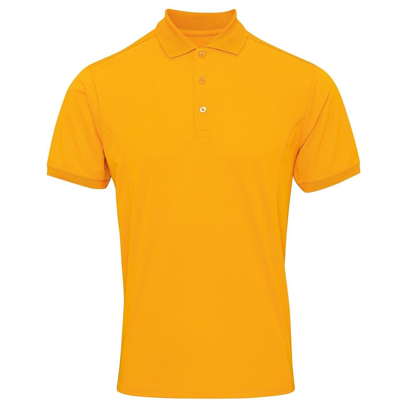 Image of Coolchecker Pique Kurzarm Polo Tshirt Herren Gelb Orangé M