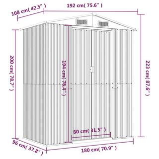 VidaXL Abri de jardin acier  