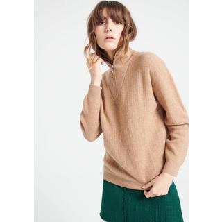 Studio Cashmere8  LILLY 28 Pullover mit Schornsteinkragen und Reißverschluss - 100% Kaschmir 