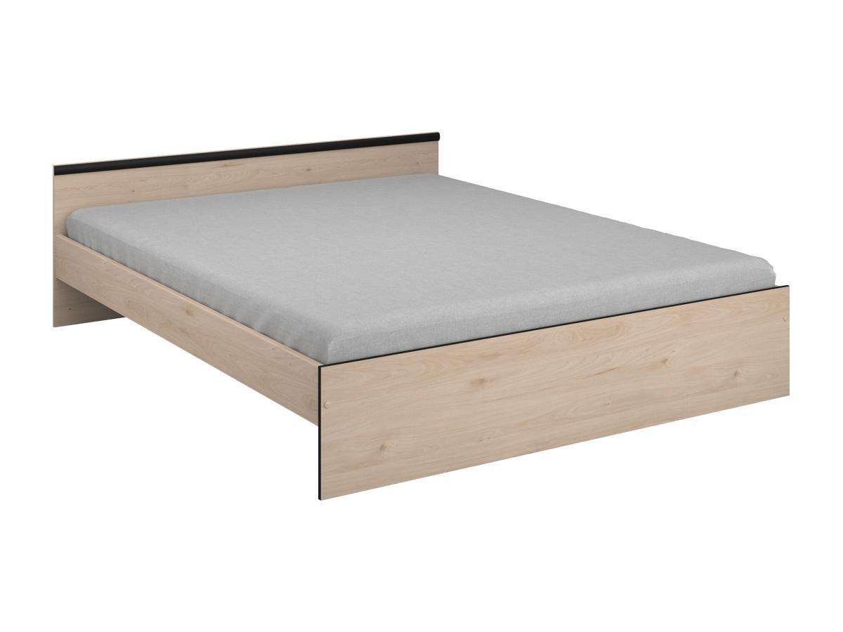 Vente-unique Bett mit Stauraum 160 x 200 cm - 2 Schubladen & 1 Ablagefach - Holzfarben - PABLO  