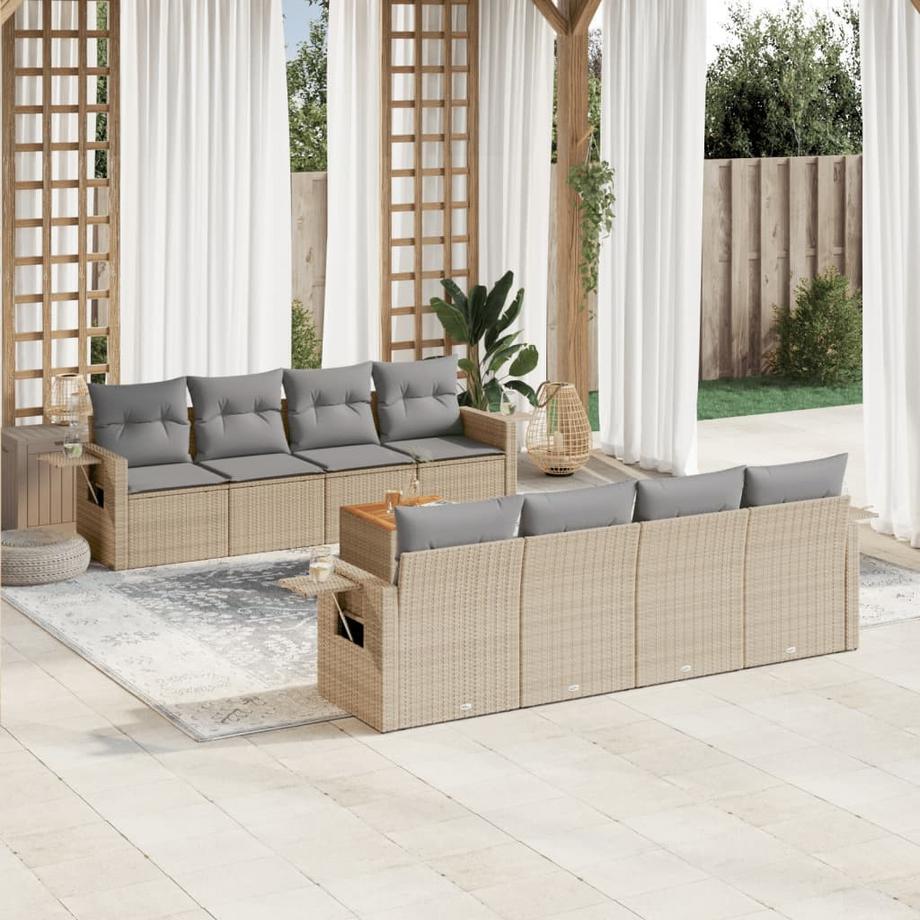 VidaXL Ensemble de canapés de jardin rotin synthétique  