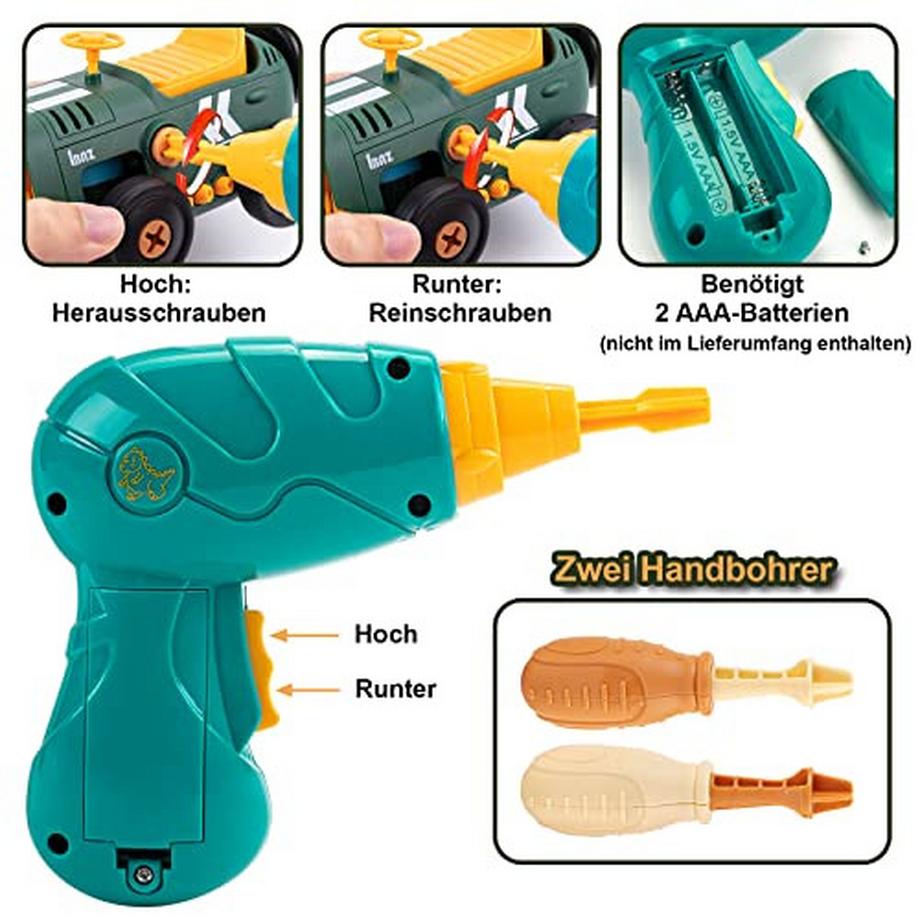 Activity-board  Spielzeug Auto Set, Baufahrzeuge Auto Kit für Kinder mit Elektroauto, Flugzeug, Zug/Boot, 