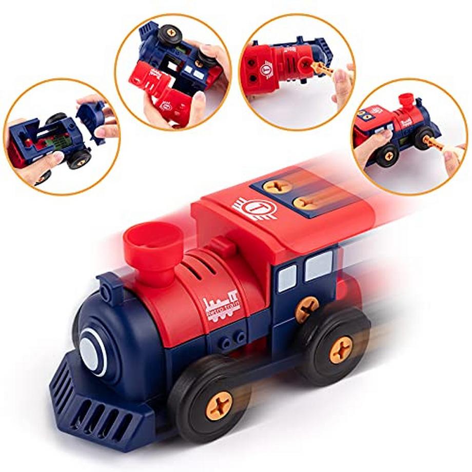 Activity-board  Spielzeug Auto Set, Baufahrzeuge Auto Kit für Kinder mit Elektroauto, Flugzeug, Zug/Boot, 