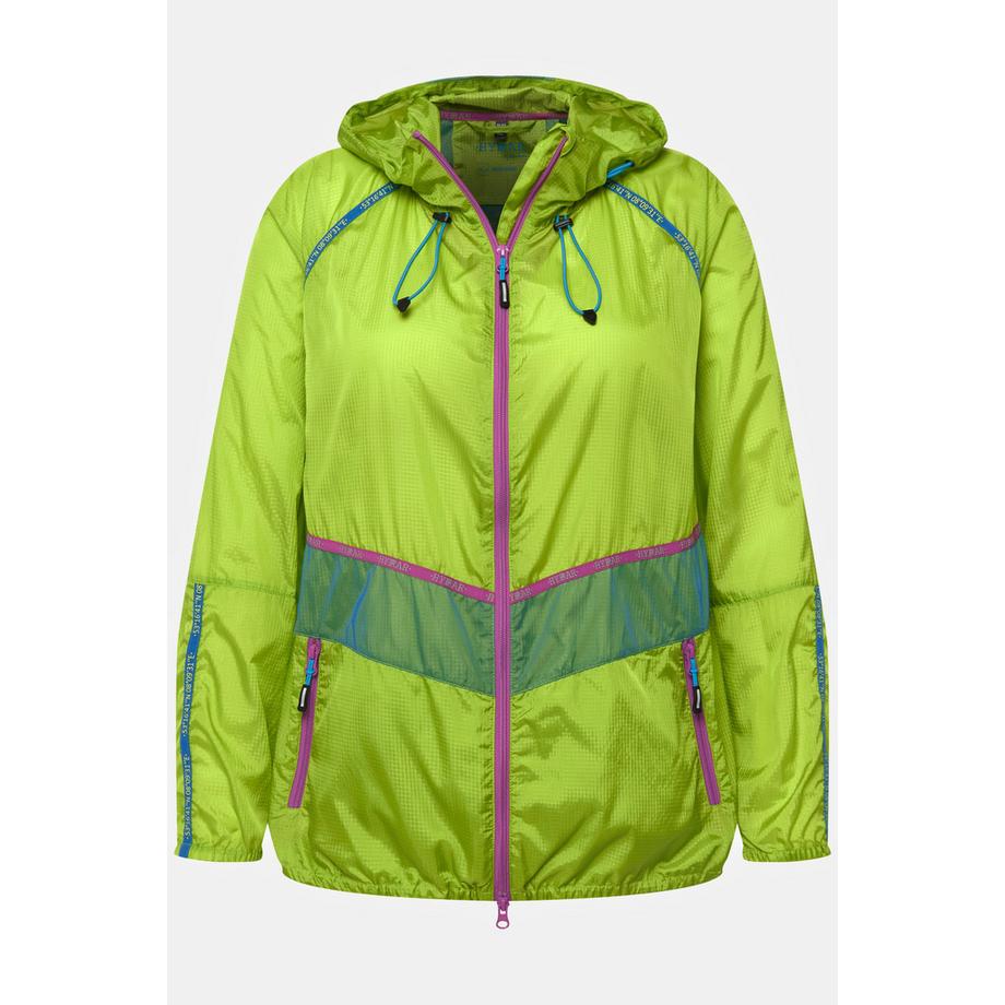 Ulla Popken Veste Fonctionnelle Capuche Fermeture Éclair Double Sens Déperlante  