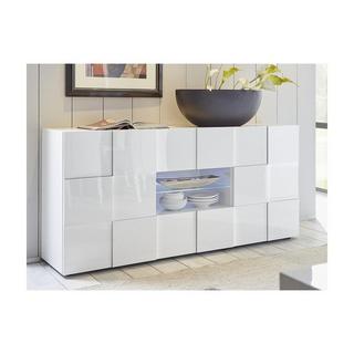 Vente-unique Set Soggiorno luminoso 3 Mobile TV CALISTO + Credenza Bianca CALISTO  