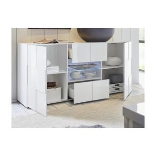 Vente-unique Set Soggiorno luminoso 3 Mobile TV CALISTO + Credenza Bianca CALISTO  