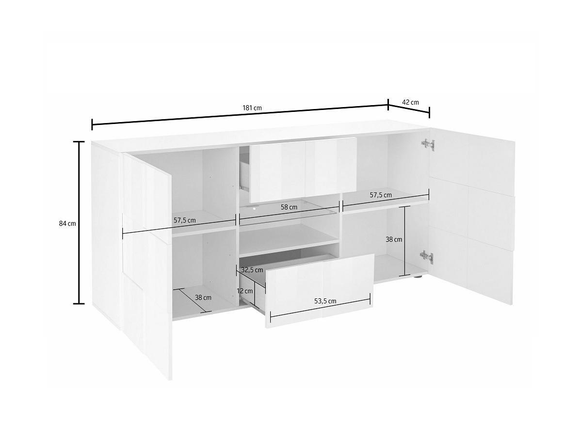 Vente-unique Sparset TVMöbel + Sideboard lackiert CALISTO  