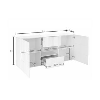 Vente-unique Set Soggiorno luminoso 3 Mobile TV CALISTO + Credenza Bianca CALISTO  