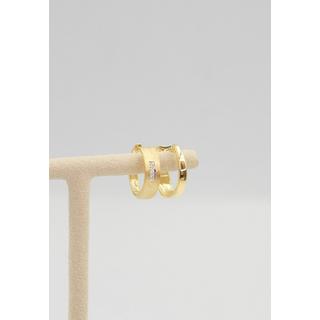 MUAU Schmuck  Creolen Gelbgold 750 Diamant 0.03ct. 15mm 