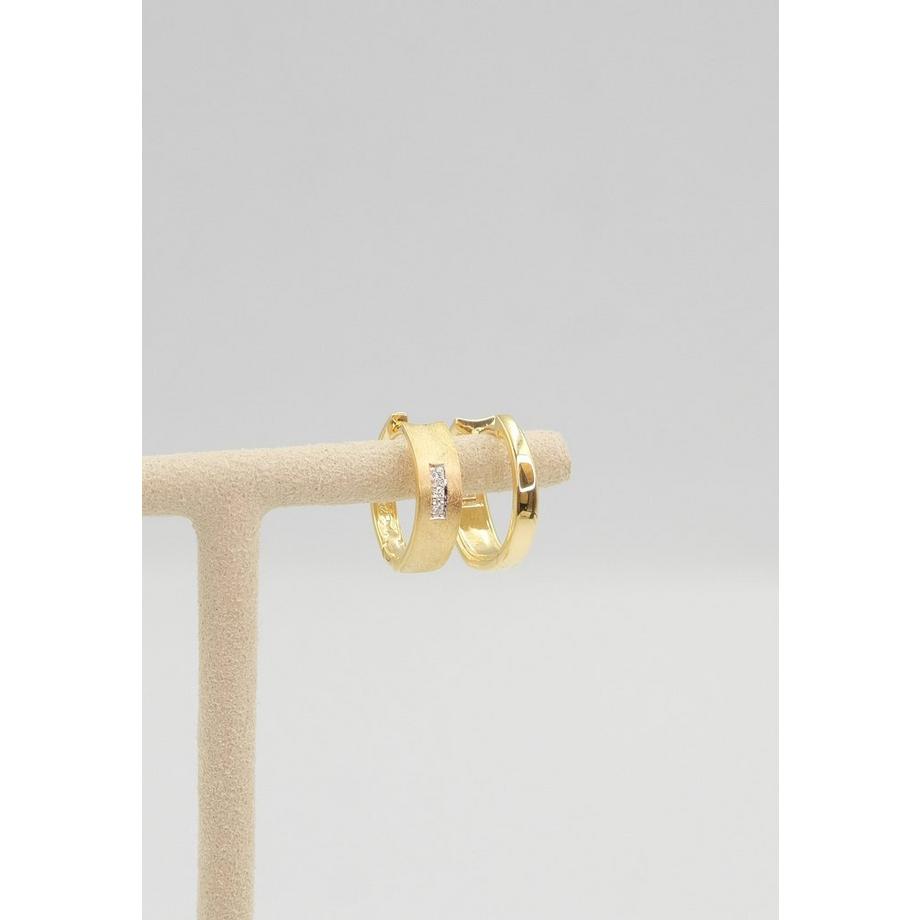 MUAU Schmuck  Creolen Gelbgold 750 Diamant 0.03ct. 15mm 