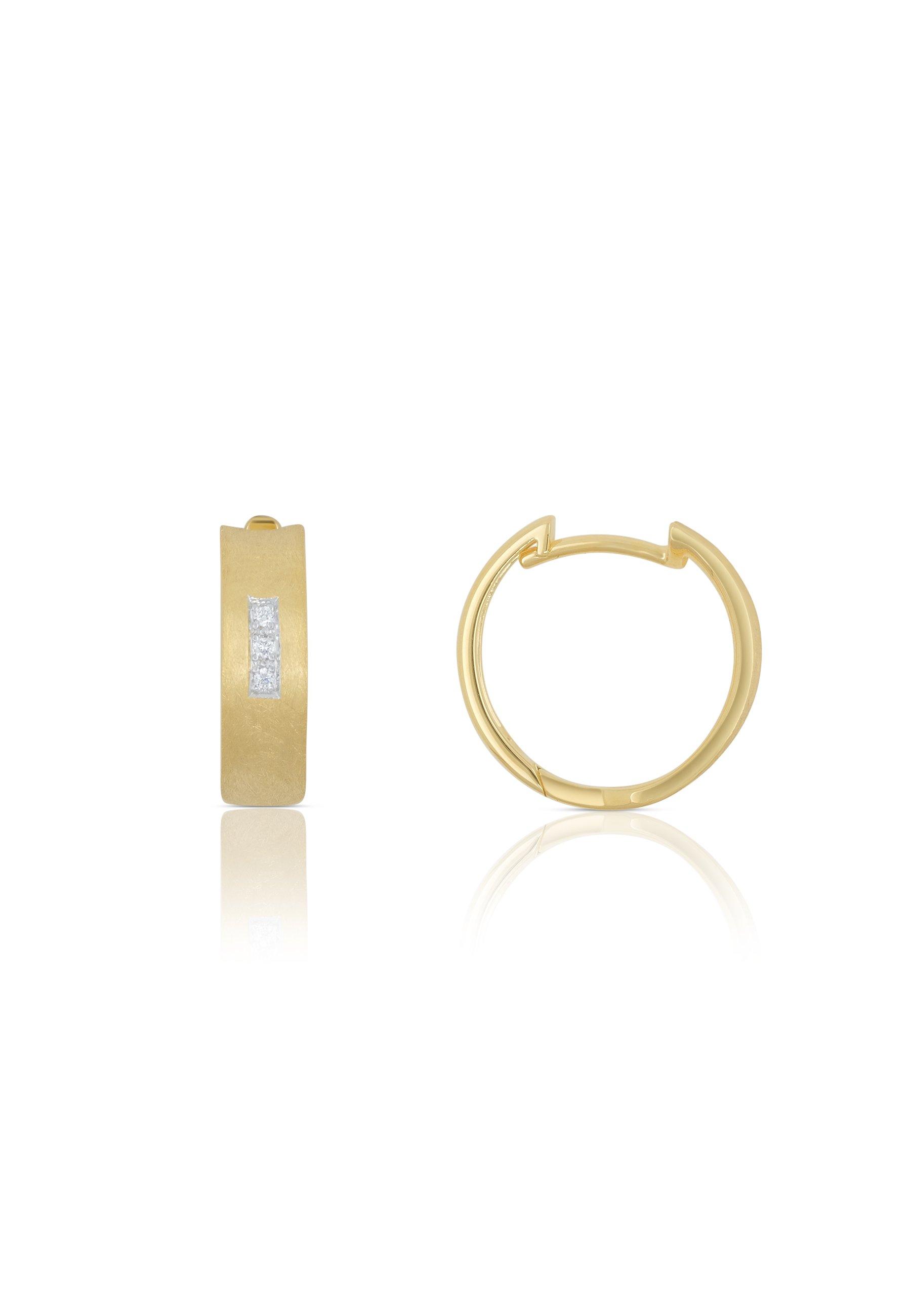 MUAU Schmuck  Creolen Gelbgold 750 Diamant 0.03ct. 15mm 