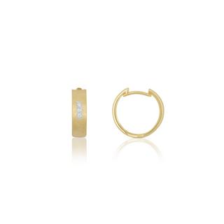 MUAU Schmuck  Creolen Gelbgold 750 Diamant 0.03ct. 15mm 