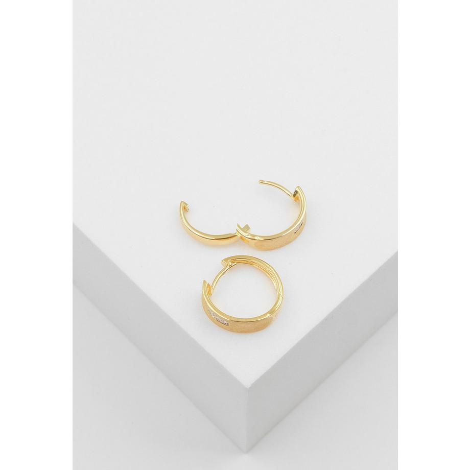 MUAU Schmuck  Creolen Gelbgold 750 Diamant 0.03ct. 15mm 