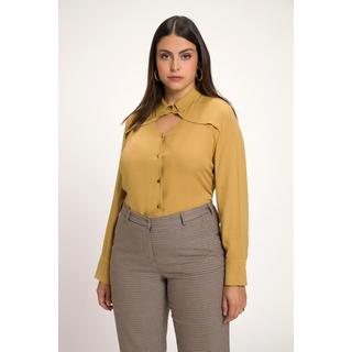 Ulla Popken  Blusa con apertura, colletto da camicia e maniche lunghe 