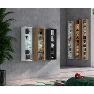 VCM Holz Wandregal Hängeregal Regal Bücherregal Wandboard Deko Glas Rasato L  