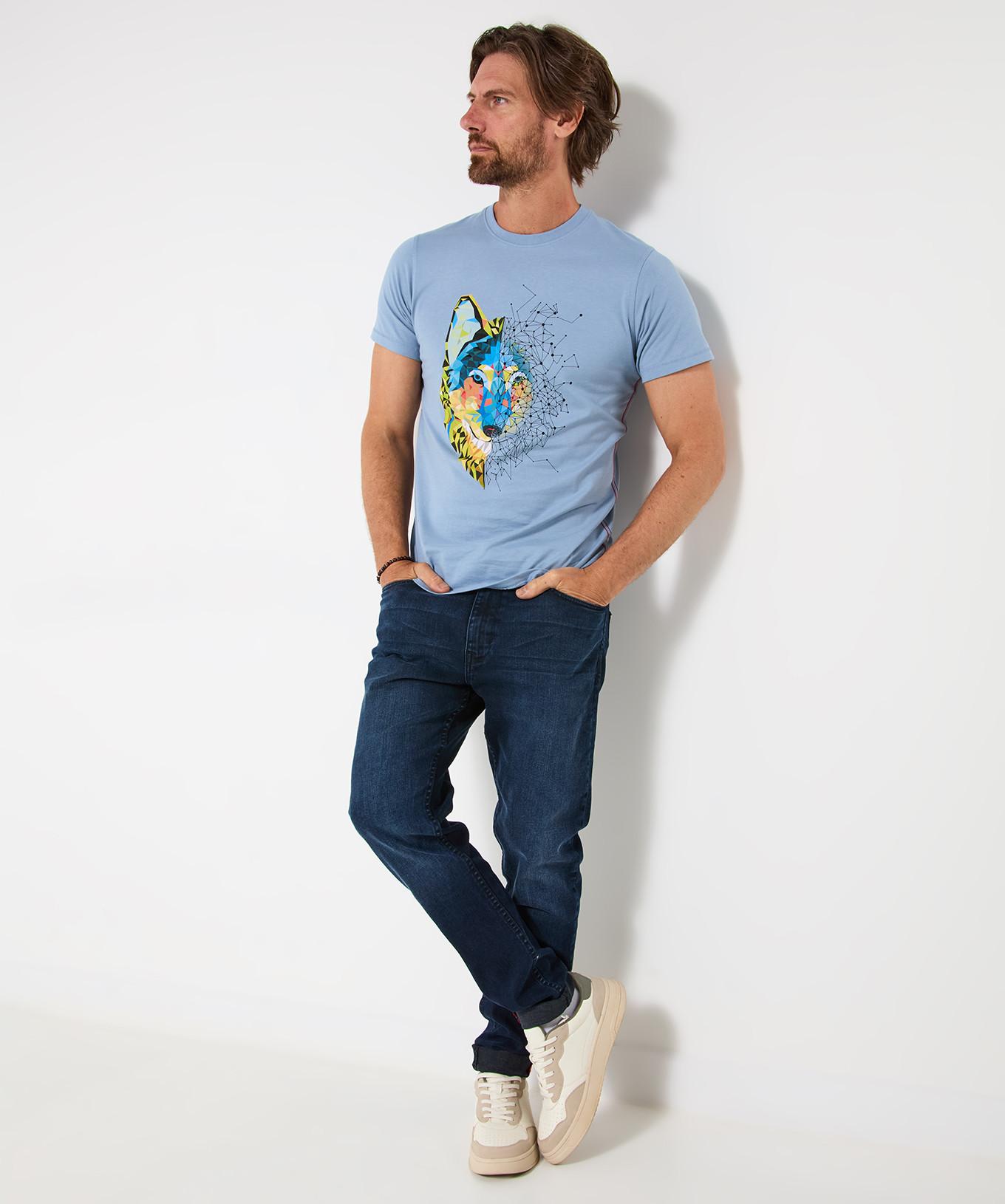 Joe Browns T-Shirt Col Rond Imprimé Loup Contrasté  