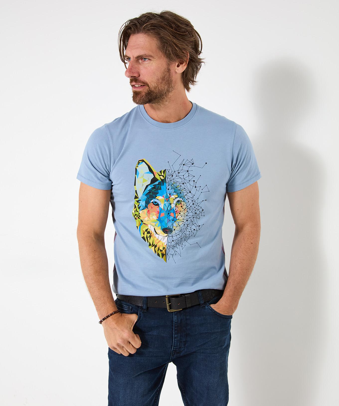 Joe Browns T-Shirt Col Rond Imprimé Loup Contrasté  