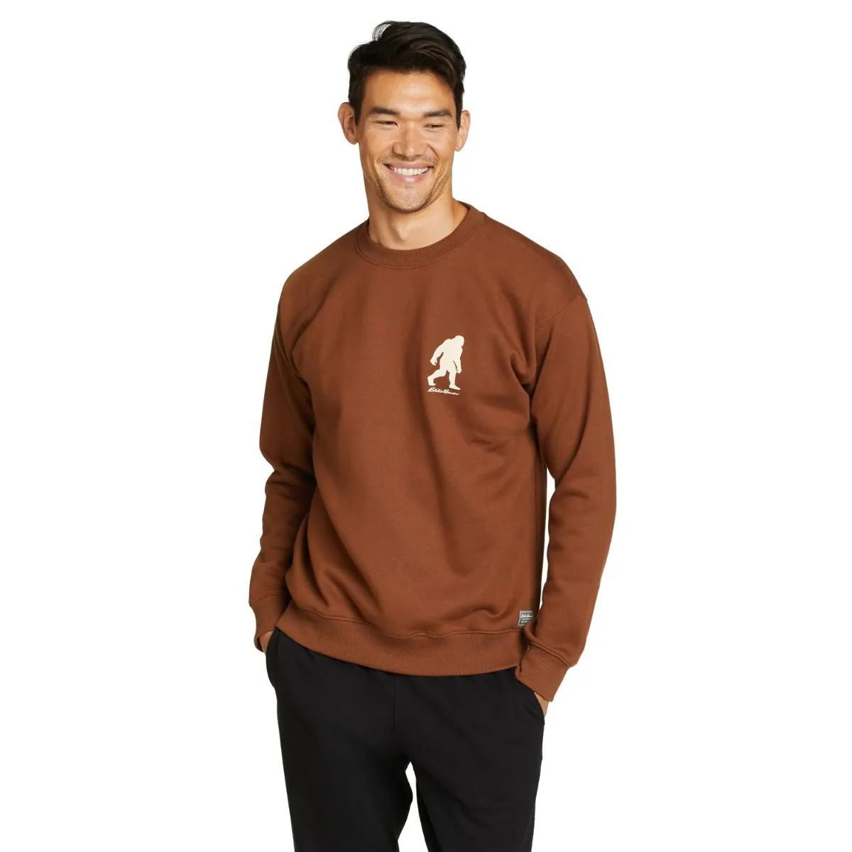 Image of Sweatshirt Rundhalsausschnitt Langärmlig Herren Braun Bunt 3XL