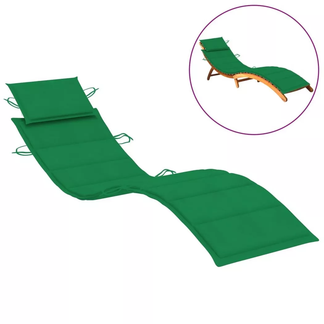 Coussin de chaise longue vert 186x58x3 cm tissu oxford