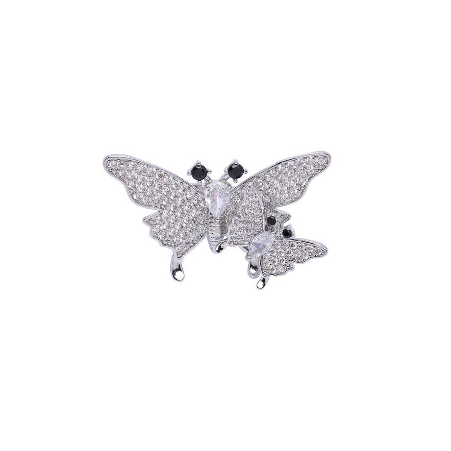 AVANT-GARDE PARIS  Silberner Niedlicher Flatter-Ring - Einheitsgröße 