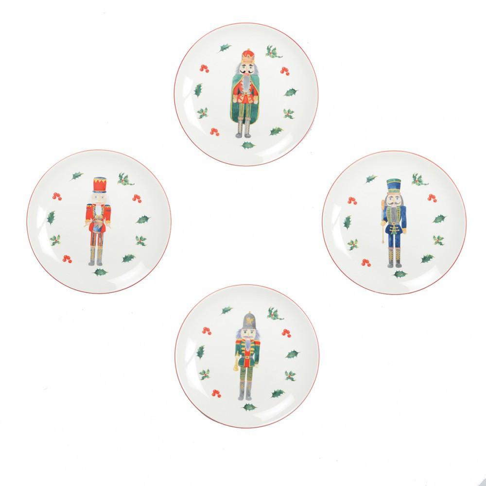 Image of Weihnachtsdessertteller - Set von 4 20,3x20,3x8 cm Weihnachtsdessertteller - Set von 4 20,3x20,3x8 cm