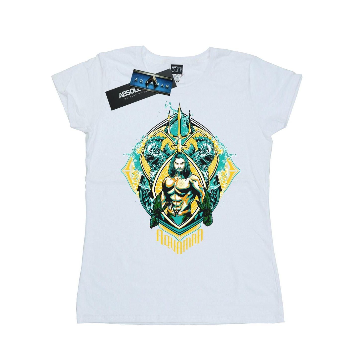Image of Aquaman The Trench Crest Tshirt Damen Weiss M