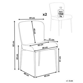 Beliani Set mit 2 Stühlen aus Polyester Modern ADA  