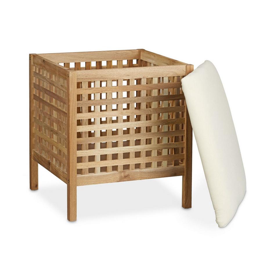 B2X  Tabouret de salle de bain en noyer avec lavabo 