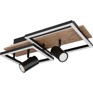 mutoni Plafonnier métal noir mat LED 49x27x17  