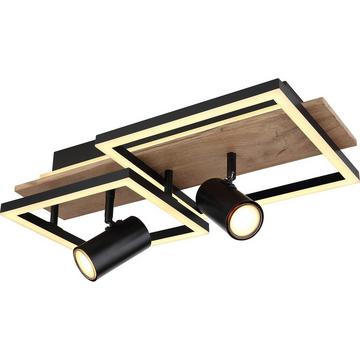 Plafonnier métal noir mat LED 49x27x17