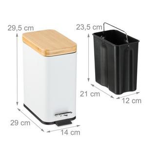 B2X Pattumiera per bagno 5 litri con coperchio in bambù  