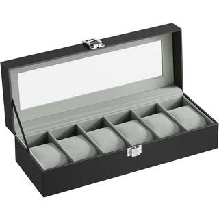 Songmics  Scatola porta orologi a 6 scomparti con coperchio in vetro 