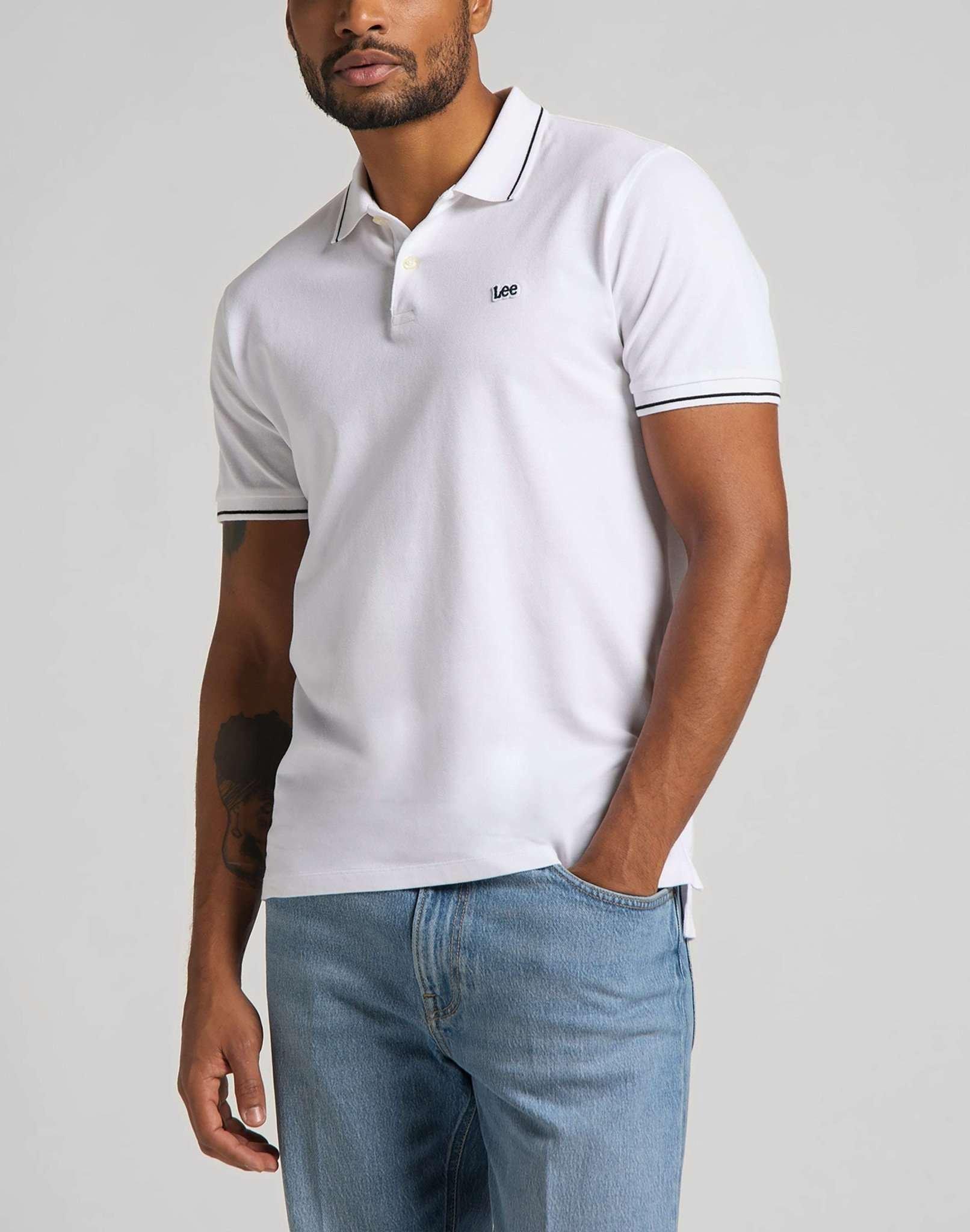 Image of Poloshirt Pique Herren Weiss L