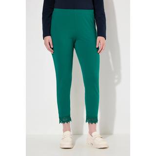 Ulla Popken  Leggings a 7/8 in cotone biologico con orli di pizzo 