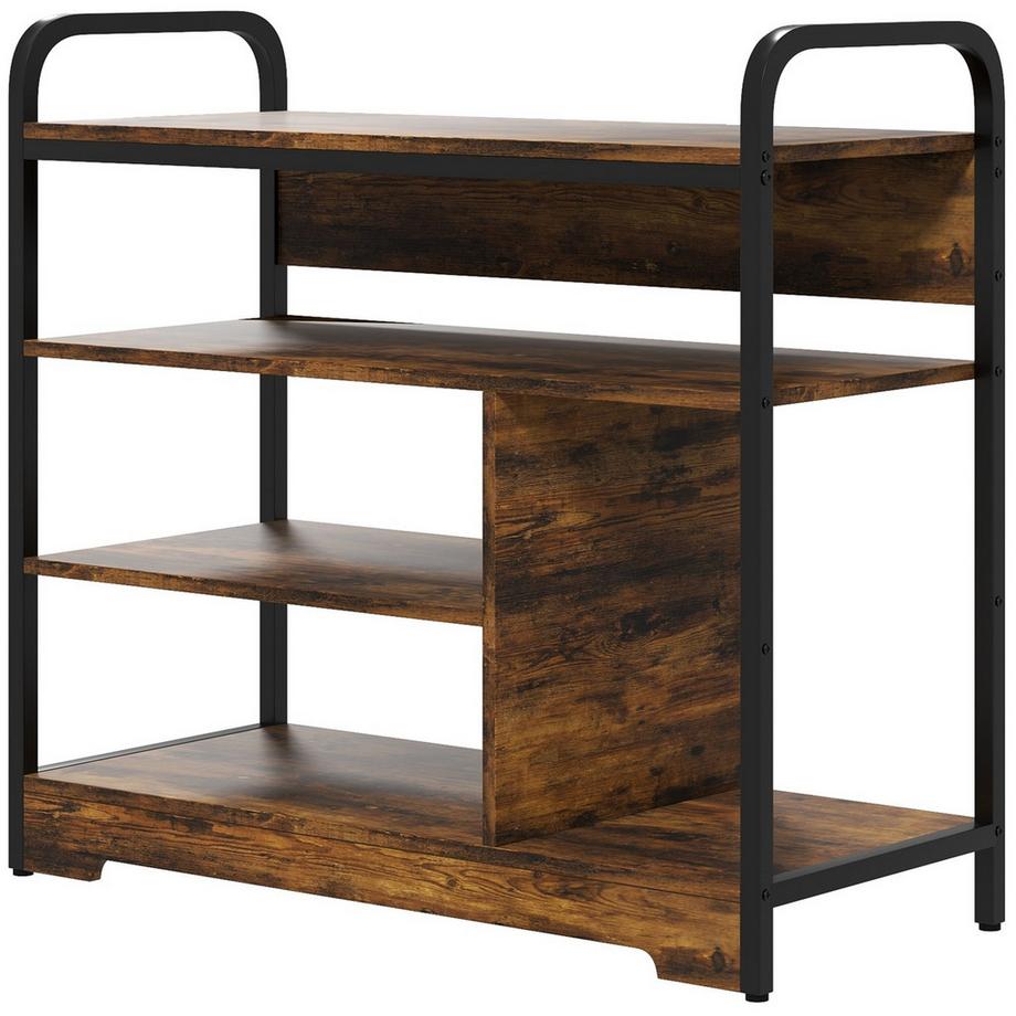 Scarpiera, scarpiera, 4 livelli con maniglia per max. 11 paia di scarpe, scarpiera per ingresso, corridoio, 70 x 30 x 65 cm, marrone rustico