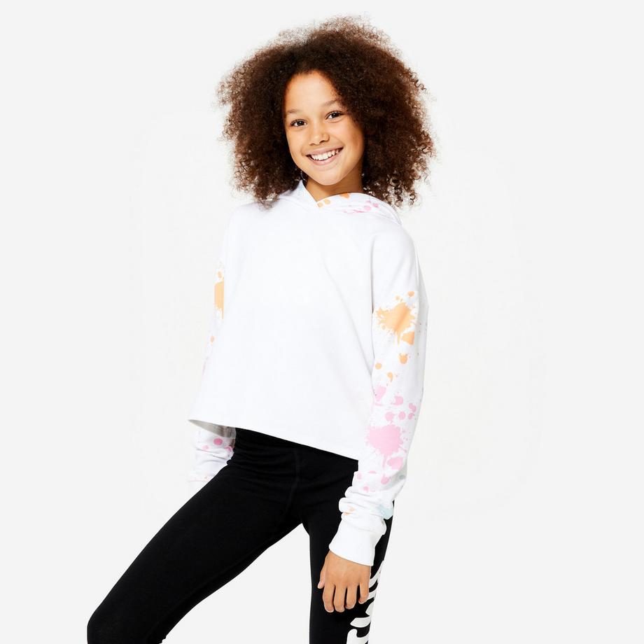DOMYOS  Sweat-shirt fille modern jazz dance crop top à capuche 