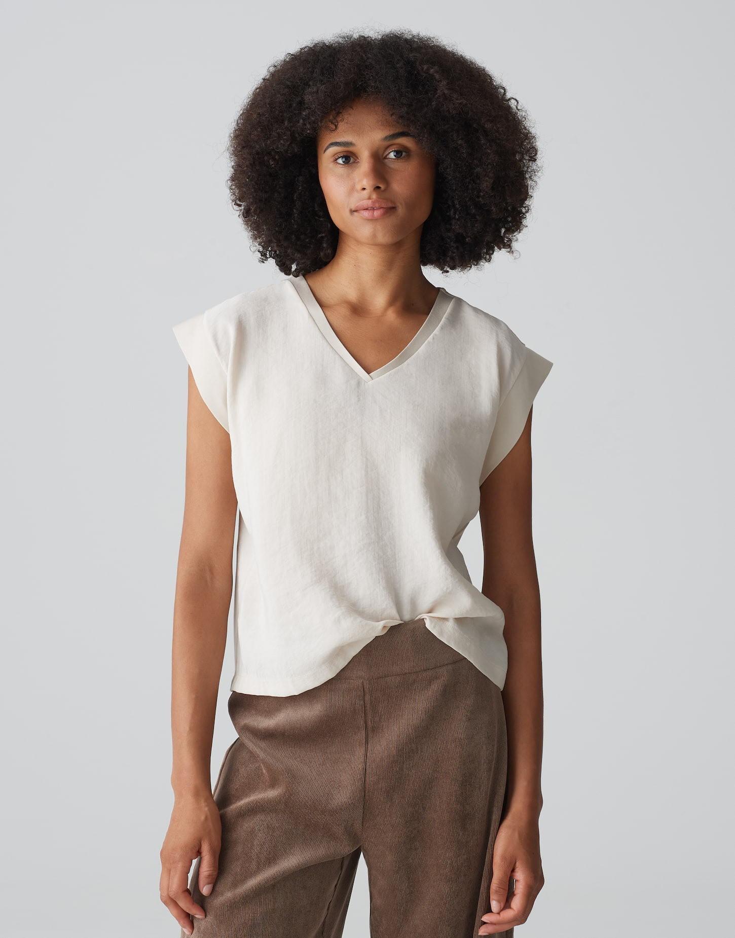 Image of V-shirt Saduna Gerader Schnitt Unisex Beige 40