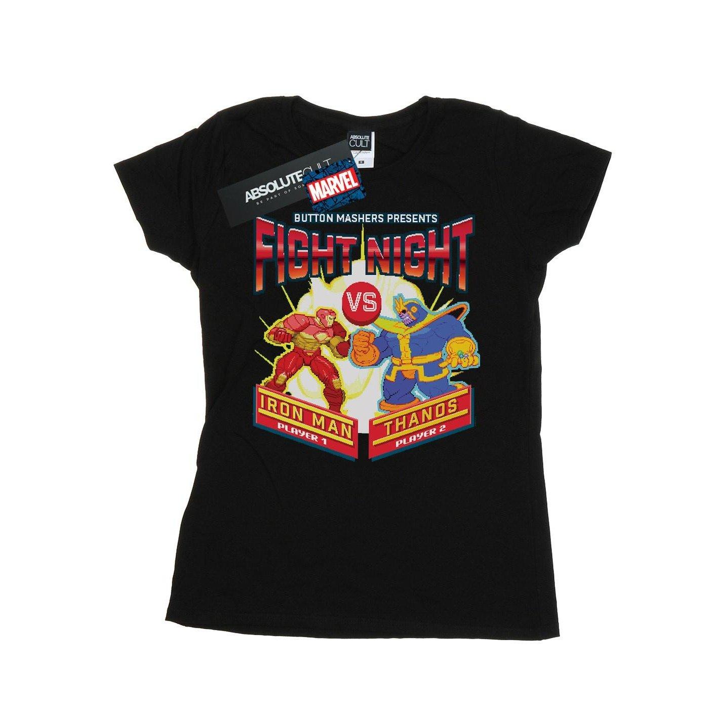Image of Fight Night Iron Man Vs Thanos Tshirt Damen Schwarz L