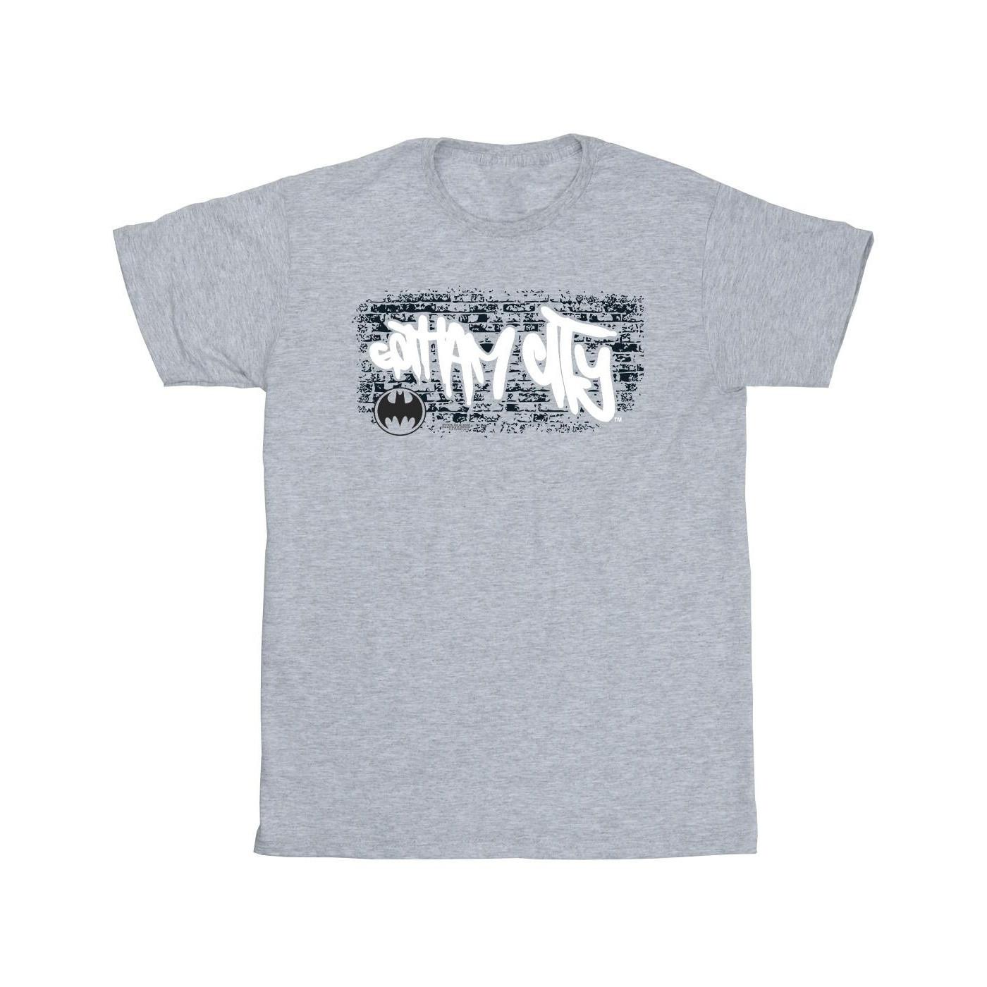Image of Batman Gotham City Graffiti Tshirt Herren Grau M